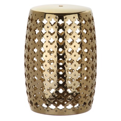 Lacey Garden Patio Stool - Gold  - Safavieh