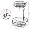 Aoibox 2-Tier Countertop Fruit and Vegetables Basket with Banana Hanger, Bronze - Stylish and Functional Storage Solution for Fresh Produce - 3 of 4