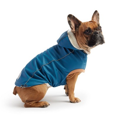 2XS Dark Blue Polyurethane Insulated Dog Raincoat