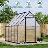 Aluminum-Framed Polycarbonate Greenhouse, Heavy Duty Polycarbonate Greenhouse with Roof Vent, Large Enhanced Aluminum Greenhouse Kit - 2 of 4