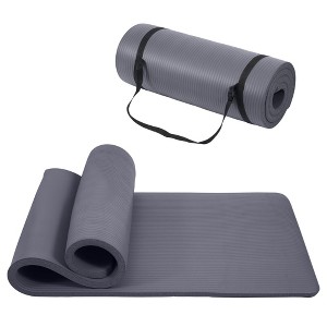 Kumasinova 71" x 24" Premium Yoga Mat,1" Thickness Aerobics Mat with Straps,Non-Slip & Tear Resistant Exercise Mat for Men & Women - 1 of 4