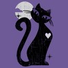 Women's Lost Gods Halloween Full Moon Black Cat Heart Racerback Tank Top - 2 of 4