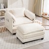 NicBex Oversized Boucle Single Sofa Couch with Removable Ottoman & Side Storage,Upholstered Sleeper Sofa Chair for Living Room,Bedroom - 2 of 4
