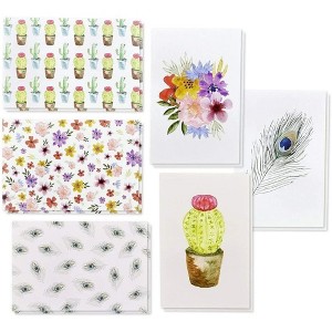 Best Paper Greetings 48-Pack Greeting Cards Blank Note with Envelopes, Watercolor Cactus & Floral Designs for All Occasions, 4 x 6 inches - 1 of 4