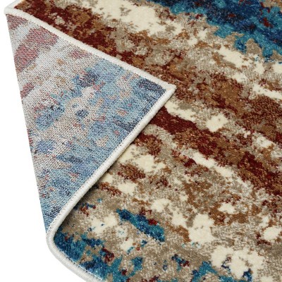 Passion Abstract 5' x 7' Easy-Care Synthetic Area Rug