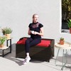 Outdoor Wicker Storage Bench with Storage & Cushion - 2 of 4
