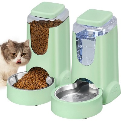 Automatic Pet Feeder and Water Dispenser Set, for Small Medium Dogs, Cats, Puppies, Kittens