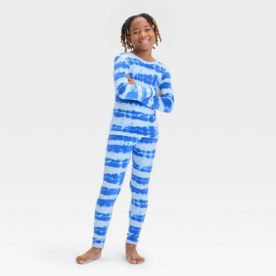 Kids' 2pc 'Buffalo Check' Snuggly Soft Snug Fit Long Sleeve Pajama Set - Cat & Jack™ Blue Striped 6