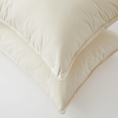 Standard Classic Organic Cotton Down Feather Pillows Set