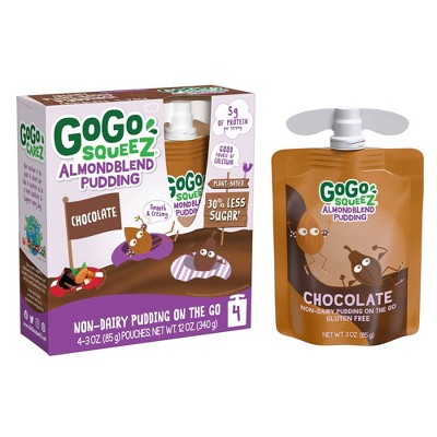 GoGo SqueeZ Almond Blend Chocolate Pudding - 3oz/4ct