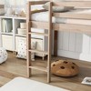 Okak Twin Loft Bed with Slide & Ladder,Rubberwood Bunk Beds Twin with Safety Rails & Play Space Under Bed,Low Loft Bed for Kids - 4 of 4