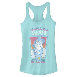 Juniors Womens Hercules Valentine's Day People Do Crazy Things Racerback Tank Top - 1 of 4