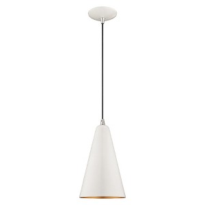 Livex Lighting Metal Shade 1 - Light Pendant in  Shiny White - 1 of 2