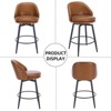 Swivel Bar Stools Set of 2, Counter Height Upholstered Barstools with Back for Kitchen Island, 26 Inch Modern Bar Stool Chairs with Metal Legs - 3 of 4
