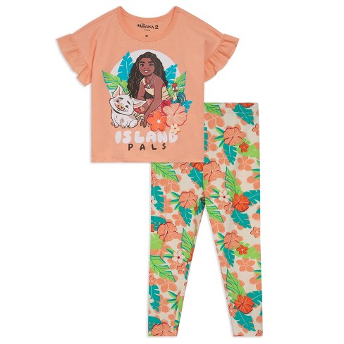 Disney Princess Moana Toddler Girls T shirt And Leggings Outfit Set Moana Pale Orange 4t Target