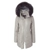 Sportoli Women Longer Length Plush Lined Quilted Winter Puffer Coat Zip-Off Faux Fur Trim Hood - 2 of 4