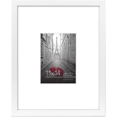 Americanflat 11x14 Picture Frame with shatter-resistant glass - Displays 5x7 With Mat and 11x14 Without Mat - Available in a variety of Colors