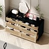 TIRAMISUBEST 51" Rattan Black Dresser for Bedroom, 6 Drawer Dresser, Clothes Storage Cabinet, Metal Handle&Wood Legs for Hallway, Living Room, Bedroom - 2 of 4