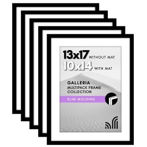 Americanflat 13x17 Picture Frame with Polished Plexiglass - Set of 5 - Use as 10x14 Frame with Mat or Display 13x17 Photo Without Mat - Galleria - 1 of 1