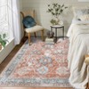 Machine Washable Vintage Floral Area Rug Ultra Thin Non Slip Carpet Stain Resistant Floral Printed  Floor Mat for Living Room Bedroom Kitchen - 3 of 4