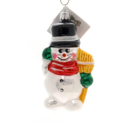 Golden Bell Collection 4.5" Snowman With Broom Ornament Frosty  -  Tree Ornaments