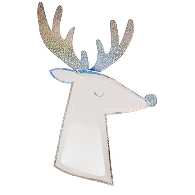 Meri Meri Silver Sparkle Reindeer Plates