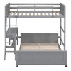 TIRAMISUBEST Twin Over Full/Full Over Full Size Bunk Bed with Bulit-in Desk and 2 Storage Drawers, Solid Wood Bunk Bedframe with Ladder and Guardrail - 4 of 4