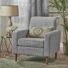 CAVINAS Faux Leather Accent Chair with Mid-Height Backrest and Birch Wood Legs,Upholstered Living Room Chairs,Reading Chairs for Living Room - 2 of 4