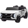 Qaba 2-Seater Ride on Truck, 12V 10AH Cadillac Escalade Licensed Kids Electric Car w/ Remote, 4 Spring Suspension Wheels, Lights, Music Horn, White - 4 of 4