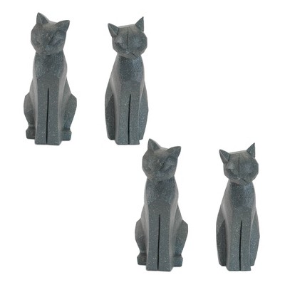 Modern Sitting Cat Statue (Set of 4)
