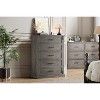 Farmhouse 5-Drawer Dresser w/ Metal Pulls - Rustic Wood Tall Chest for Bedroom, Living Room, Hallway or as TV Stand - 4 of 4
