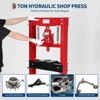 20 Ton/6-Ton Hydraulic Shop Press,Heavy Duty Benchtop Hydraulic Press with 2 Press Plates, H-Frame Pneumatic Shop Press Adjustable Height for Garage - 4 of 4