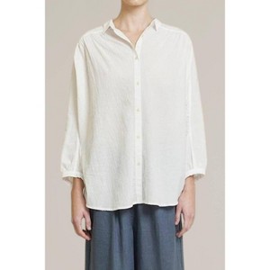 Women's Oversize Round Yoke Button Down Shirt - GRADE & GATHER - 1 of 4