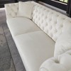 Standard Velvet Tufted Scroll-Arm Chesterfield Stanford Loveseat with Plush Multi-Density Foam Cushions, Premium Craftsmanship and Green Color - 4 of 4