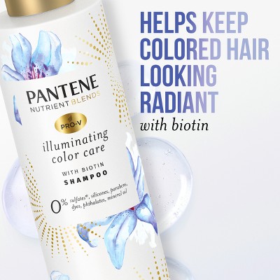 Pantene Illuminating Sulfate Free Biotin Shampoo for Nourishing Color Safe, Nutrient Blends - 9.6 fl oz