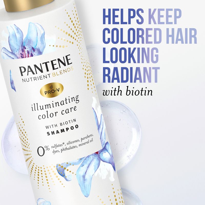 Pantene Illuminating Sulfate Free Biotin Shampoo for Nourishing Color Safe, Nutrient Blends - 9.6 fl oz, 5 of 16