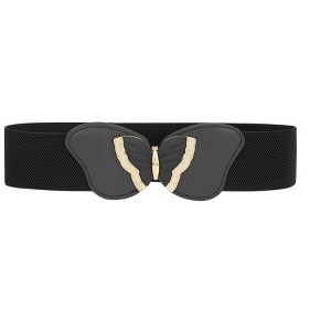 INSPIRE CHIC Women's Faux Leather Elastic Band Fashion Apparel Belt 2.4 Inches Width 1 Pc - 1 of 4