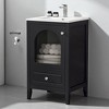 20-Inch Bathroom Vanity with Sink, Black Freestanding Cabinet with Glass Door & Drawer, MDF Construction, Ceramic Basin - 4 of 4