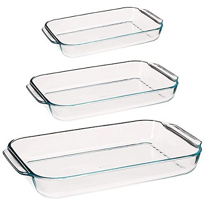 Pyrex Bakeware 4.8 Quart Oblong Baking Dish, Clear