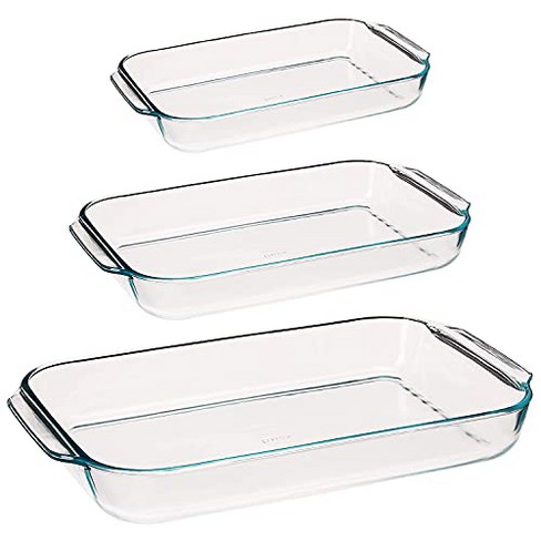  3 QT Rectangle Glass Baking Dish with Lid, Glass Pan