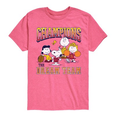 Boys' - Peanuts - Snoopy Charlie Lucy Sally Football Champions Short Sleeve Graphic T-Shirt