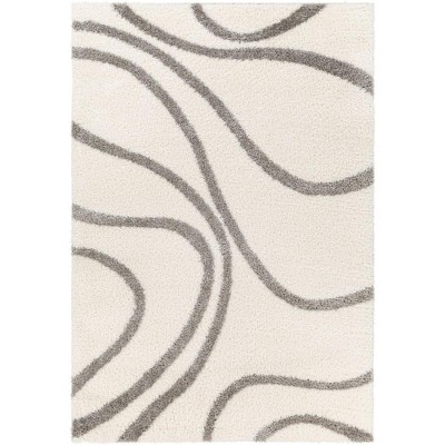 Mark & Day Bouton 6'7"x9' Rectangle Woven Indoor Area Rugs Ivory: Modern Stain-Resistant Polyester, Pet Friendly
