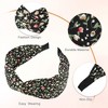 Unique Bargains Girl's Retro Flower Knotted Non-slip Wide Headband Black 5"x2.09" 1 Pc - 4 of 4