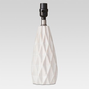Faceted Ceramic Small Lamp Base White Includes Energy Efficient Light Bulb - Threshold , Size: Lamp with Energy Efficient Light Bulb