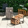 Tangkula Firewood Log Cart Carrier, Wood Hauler with 2 Rubber Wheels & Ergonomic Handle Heavy-Duty Steel Frame Indoor Outdoor Fireplace Tools - 4 of 4