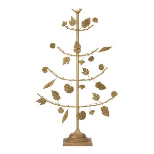 Christmas Gold Metal Tree with Leaves 36.5 Inch Height Iron Tabletop Display 21.5 Inch Length by Melrose - 1 of 3