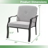 Costway 2 PCS Patio Metal Chairs Outdoor Dining Seat Heavy Duty with Cushions Garden Gray - 4 of 4
