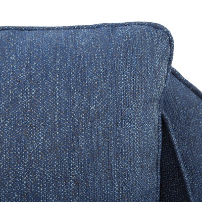 Navy Swivel Accent Chair with Wood Frame and Metal Base