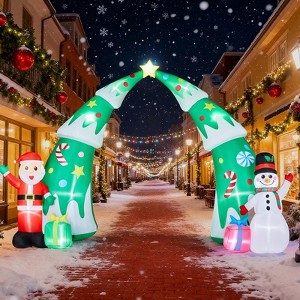15FT Christmas Inflatable Archway, Inflatable Christmas Tree Arch with Santa and Snowman, Blow Up Yard Decorations for Holiday Party Yard Lawn Garden - 1 of 4