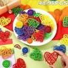 48Pcs Decorative Rattan Balls, Rainbow Round and Heart Shaped, for Home Wedding Table Centerpieces, Vase Fillers, Aromatherapy and Pride Party Decor - 4 of 4